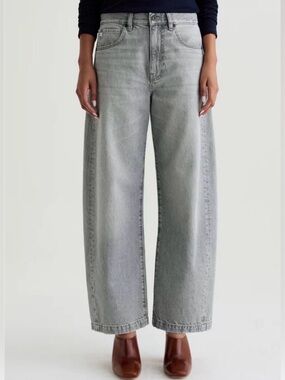 AG Adriano Goldschmied Hattie High Rise Barrel Jeans Women’s 26 Al Fresco Gray